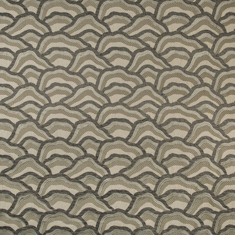 BRUNSCHWIG & FILS 8017127.1121.0 LES RIZIERES EMB SILVER/CHARCOAL Fabric - Eade's Wallpaper