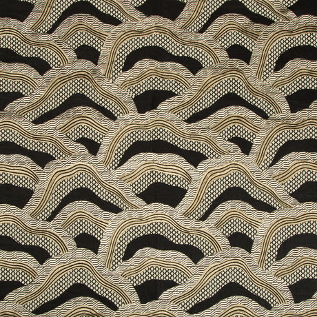 BRUNSCHWIG & FILS 8017127.48.0 LES RIZIERES EMB BLACK/GOLD Fabric - Eade's Wallpaper