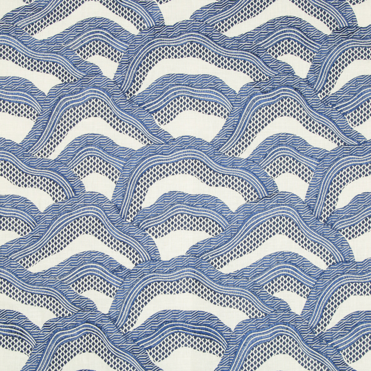 BRUNSCHWIG & FILS 8017127.50.0 LES RIZIERES EMB ROYAL/NAVY Fabric - Eade's Wallpaper