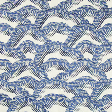 BRUNSCHWIG & FILS 8017127.50.0 LES RIZIERES EMB ROYAL/NAVY Fabric - Eade's Wallpaper