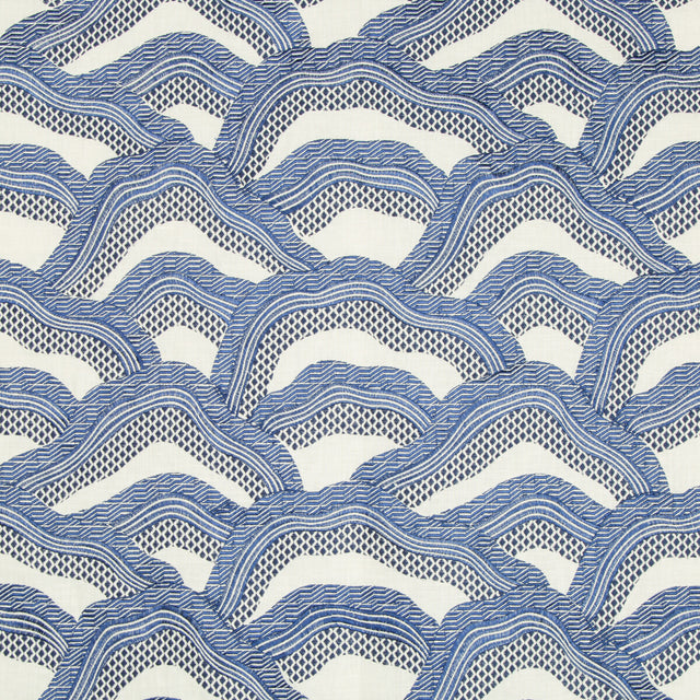 BRUNSCHWIG & FILS 8017127.50.0 LES RIZIERES EMB ROYAL/NAVY Fabric - Eade's Wallpaper