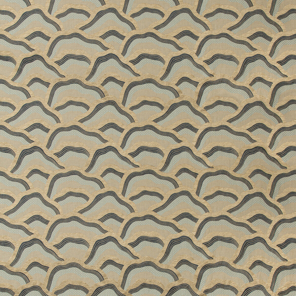 BRUNSCHWIG & FILS 8017127.513.0 LES RIZIERES EMB BLUE/AQUA Fabric - Eade's Wallpaper