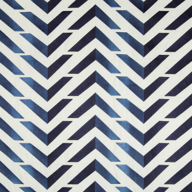 BRUNSCHWIG & FILS 8017128.50.0 LES VAGUES EMB SKY/ROYAL Fabric - Eade's Wallpaper