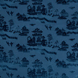 BRUNSCHWIG & FILS 8017129.50.0 LA PAGODE VELVET NAVY Fabric - Eade's Wallpaper