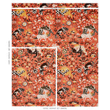 Schumacher Saint Ambrose Velvet Coral Fabric - Eade's Wallpaper
