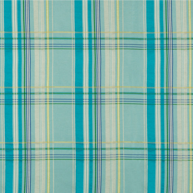 BRUNSCHWIG & FILS 8018108.13.0 LA COMELLE PLAID AQUA Fabric - Eade's Wallpaper