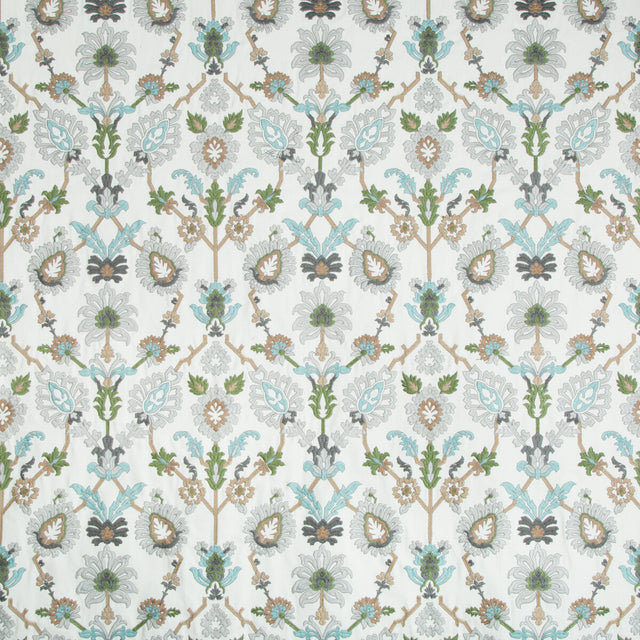 BRUNSCHWIG & FILS 8018116.113.0 SOLANUM EMB MIST Fabric - Eade's Wallpaper