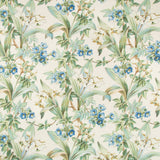 BRUNSCHWIG & FILS 8018117.5.0 DAFFODIL AND VINE BLUE Fabric - Eade's Wallpaper