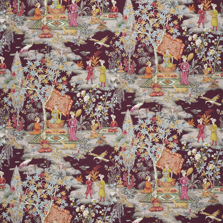 BRUNSCHWIG & FILS 8018119.909.0 LODI GARDEN PRINT PLUM Fabric - Eade's Wallpaper