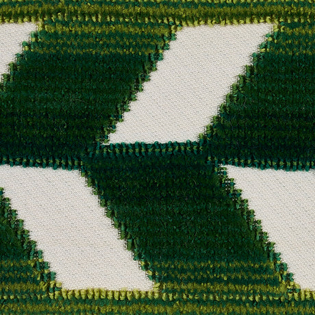 Schumacher 80182 CHEVRON STRIE VELVET TAPE in EMERALD Trim -