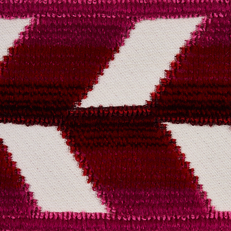 Schumacher 80183 CHEVRON STRIE VELVET TAPE in GARNET Trim - 