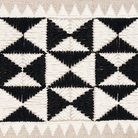 Schumacher 80190 Zulma Embroidered Tape in BLACK Trim - COPA