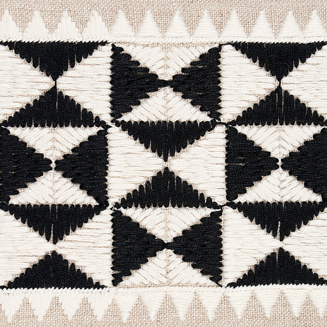 Schumacher 80190 Zulma Embroidered Tape in BLACK Trim - COPA