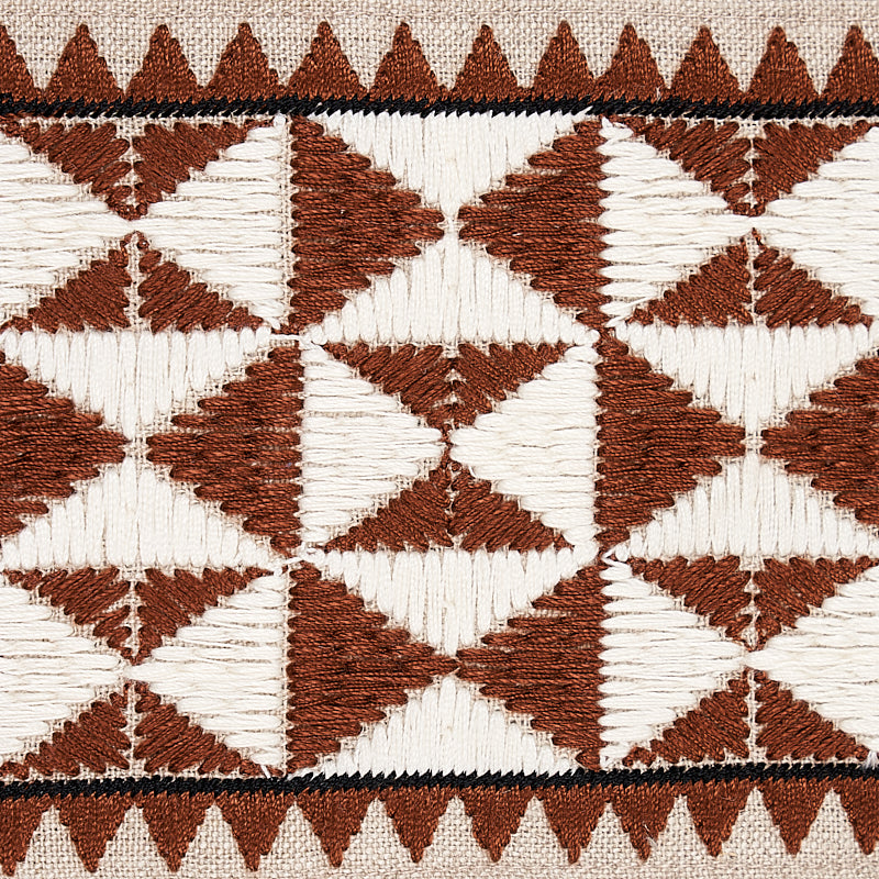 Schumacher 80191 Zulma Embroidered Tape in BROWN Trim - COPA