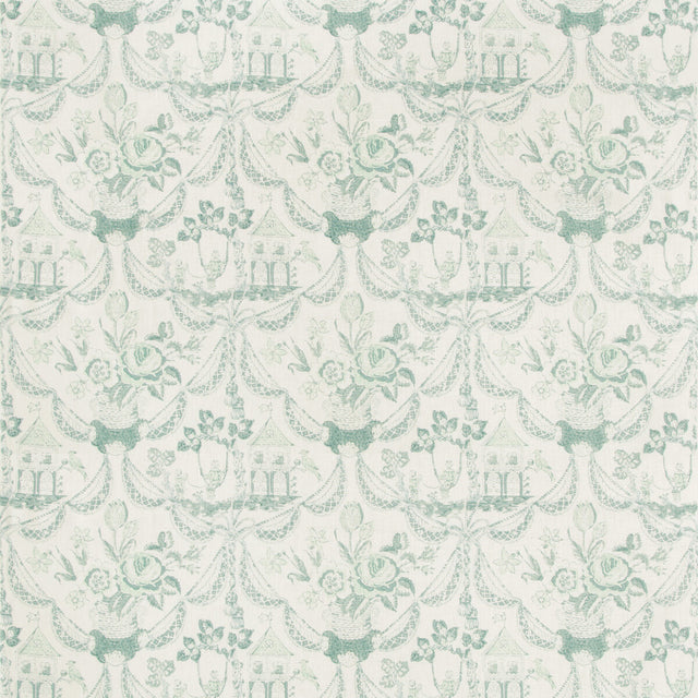 BRUNSCHWIG & FILS 8019100.13.0 BIRD & SWING HB AQUA Fabric - Eade's Wallpaper