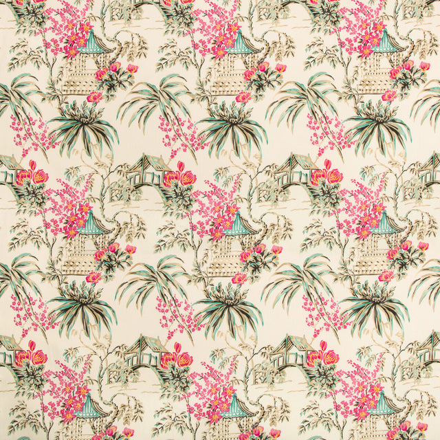 BRUNSCHWIG & FILS 8019138.713.0 TONGLI PRINT PEONY Fabric - Eade's Wallpaper