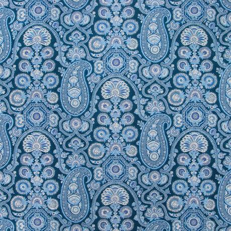 BRUNSCHWIG & FILS 8020100.5055.0 SARAYA PRINT INDIGO Fabric - Eade's Wallpaper