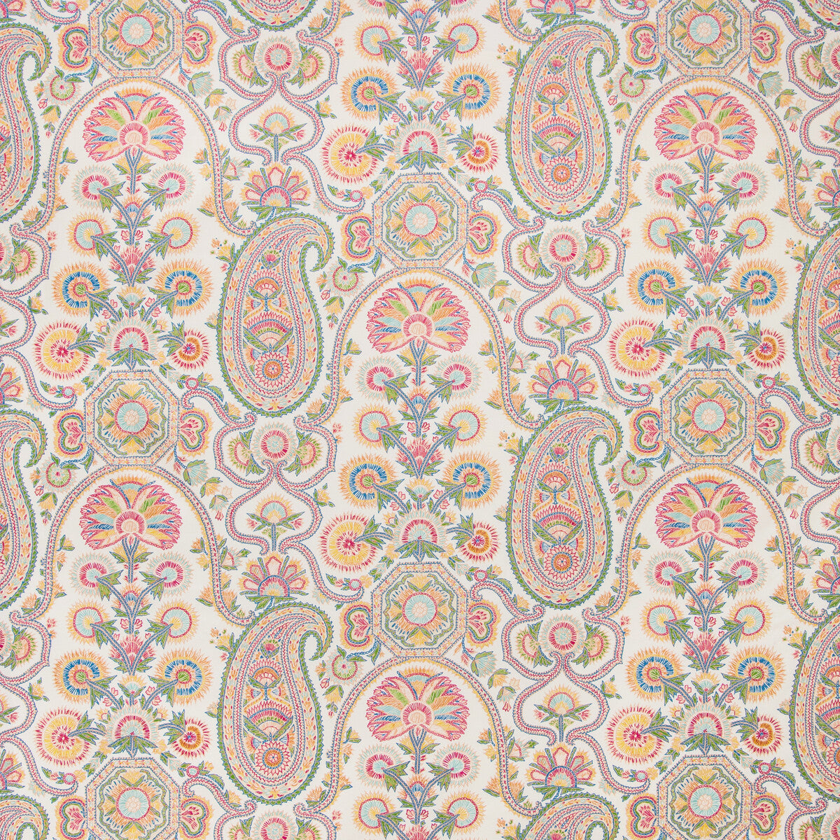 BRUNSCHWIG & FILS 8020100.7354.0 SARAYA PRINT SPRING Fabric - Eade's Wallpaper