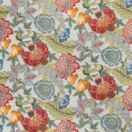 BRUNSCHWIG & FILS 8020101.1337.0 KARABALI PRINT AQUA Fabric - Eade's Wallpaper