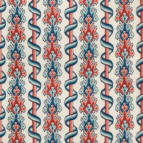 BRUNSCHWIG & FILS 8020102.519.0 MONTGUYON PRINT BLUE/RED Fabric - Eade's Wallpaper