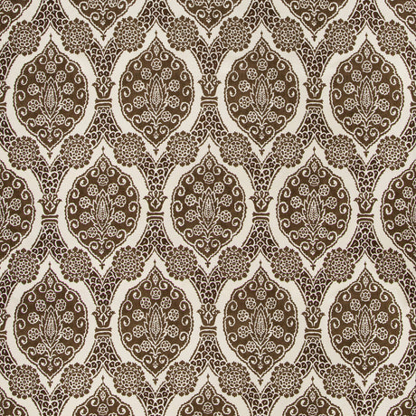 BRUNSCHWIG & FILS 8020103.6.0 SUFERA PRINT CHOCOLATE Fabric - Eade's Wallpaper