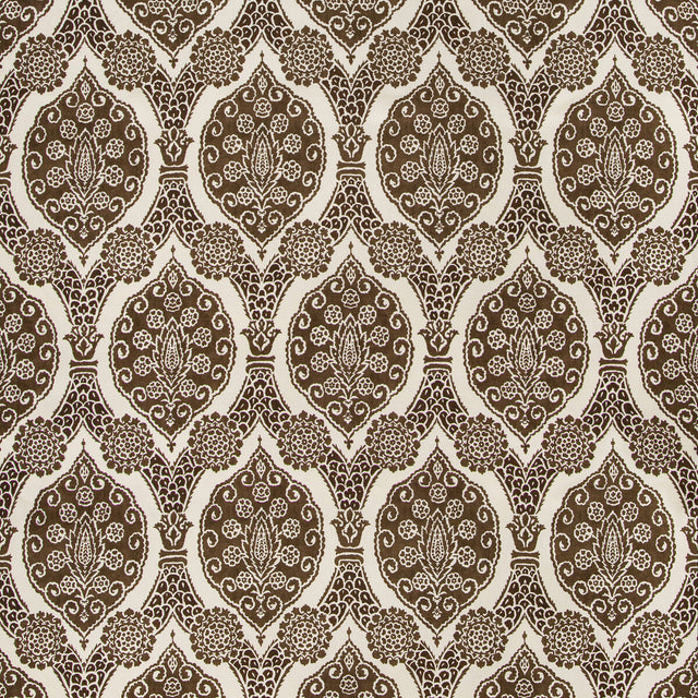 BRUNSCHWIG & FILS 8020103.6.0 SUFERA PRINT CHOCOLATE Fabric - Eade's Wallpaper