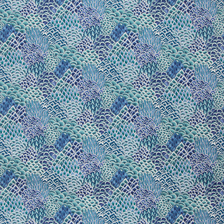 BRUNSCHWIG & FILS 8020104.13.0 KATIBI PRINT TURQUOISE Fabric - Eade's Wallpaper