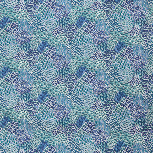 BRUNSCHWIG & FILS 8020104.13.0 KATIBI PRINT TURQUOISE Fabric - Eade's Wallpaper