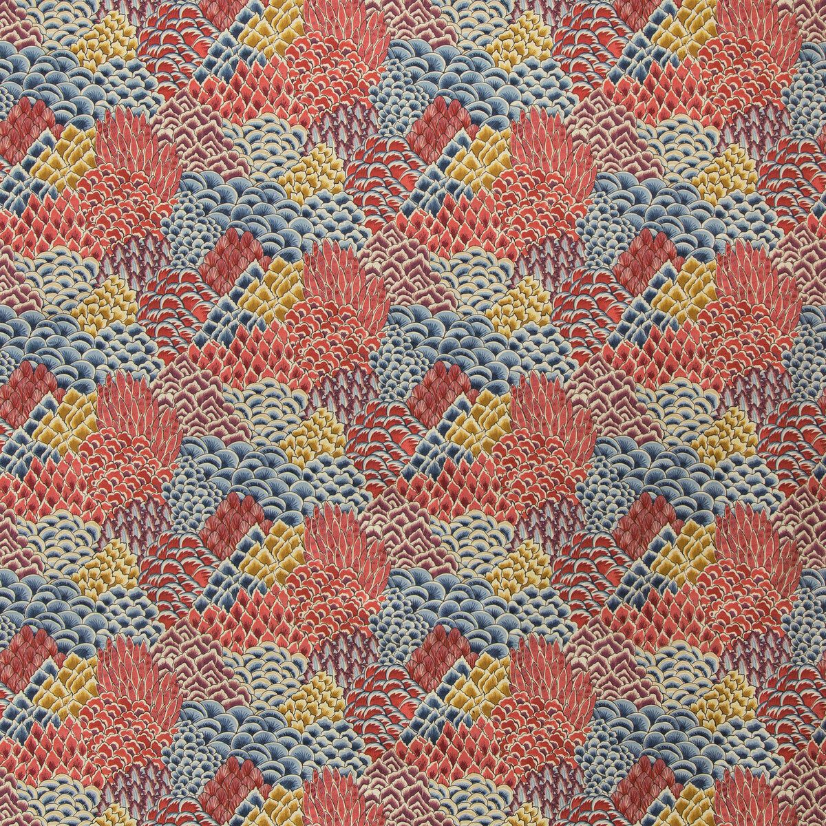 BRUNSCHWIG & FILS 8020104.195.0 KATIBI PRINT MULTI Fabric - Eade's Wallpaper