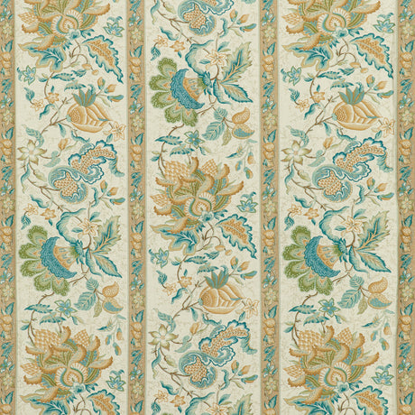 BRUNSCHWIG & FILS 8020120.13.0 MONTFLOURS PRINT AQUA Fabric - Eade's Wallpaper