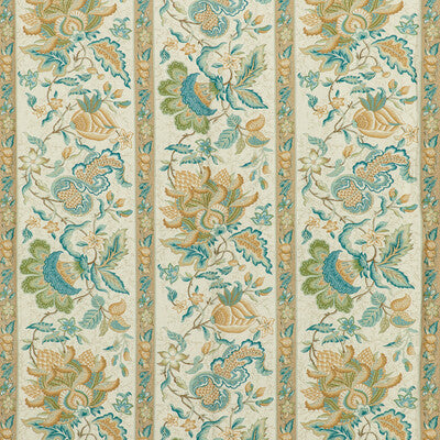 BRUNSCHWIG & FILS 8020120.13.0 MONTFLOURS PRINT AQUA Fabric - Eade's Wallpaper