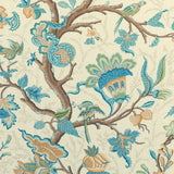 BRUNSCHWIG & FILS 8020121.113.0 LOUVERNE PRINT AQUA Fabric - Eade's Wallpaper