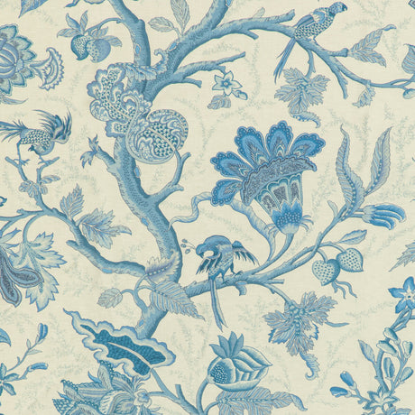 BRUNSCHWIG & FILS 8020121.5.0 LOUVERNE PRINT BLUE Fabric - Eade's Wallpaper