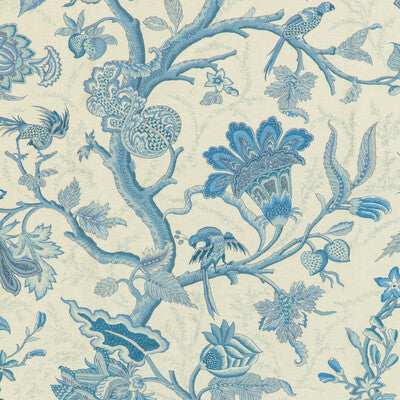 BRUNSCHWIG & FILS 8020121.5.0 LOUVERNE PRINT BLUE Fabric - Eade's Wallpaper