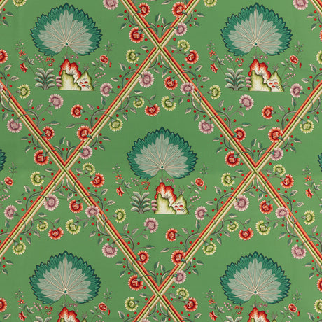 BRUNSCHWIG & FILS 8020123.53.0 LOIRE PRINT EMERALD Fabric - Eade's Wallpaper
