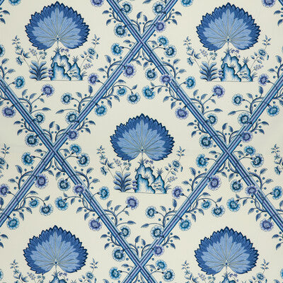 BRUNSCHWIG & FILS 8020123.5.0 LOIRE PRINT BLUE Fabric - Eade's Wallpaper