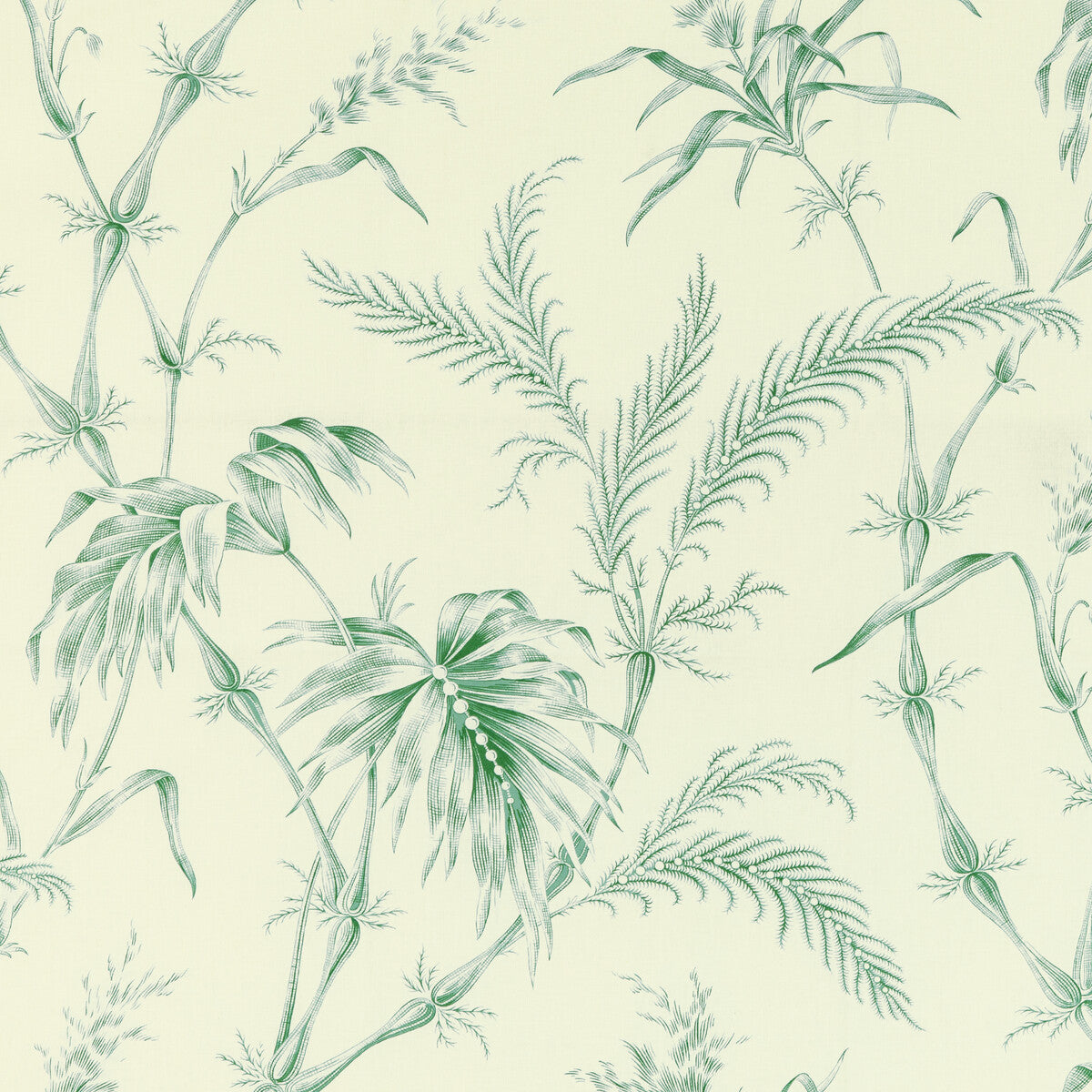 BRUNSCHWIG & FILS 8020124.3.0 LAUZIERE PRINT GREEN Fabric - Eade's Wallpaper