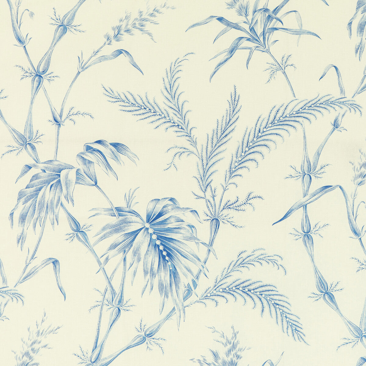 BRUNSCHWIG & FILS 8020124.5.0 LAUZIERE PRINT BLUE Fabric - Eade's Wallpaper