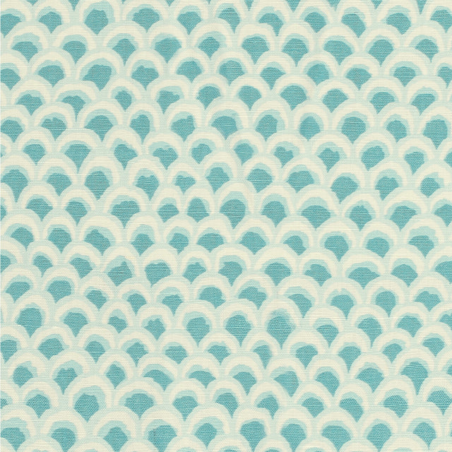 BRUNSCHWIG & FILS 8020126.113.0 PAVE II PRINT AQUA Fabric - Eade's Wallpaper