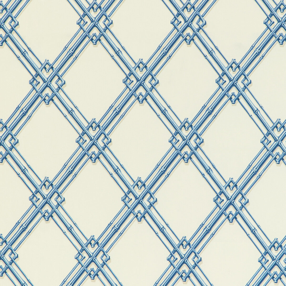 BRUNSCHWIG & FILS 8020127.5.0 LE BAMBOU PRINT BLUE Fabric - Eade's Wallpaper