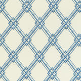 BRUNSCHWIG & FILS 8020127.5.0 LE BAMBOU PRINT BLUE Fabric - Eade's Wallpaper