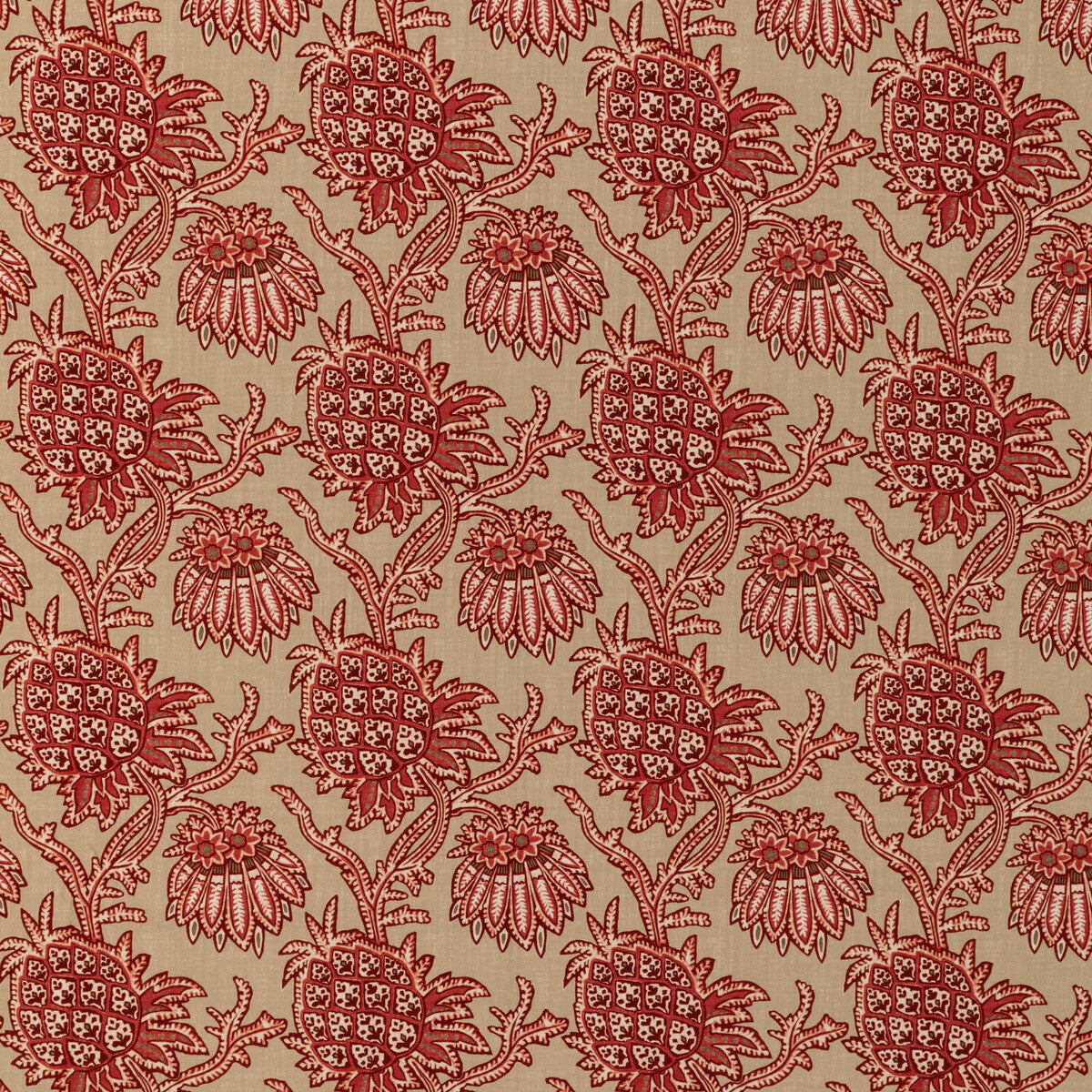 BRUNSCHWIG & FILS 8020129.19.0 BRASSAC PRINT RED Fabric - Eade's Wallpaper