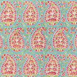 BRUNSCHWIG & FILS 8020130.137.0 ROUGIER PRINT AQUA Fabric - Eade's Wallpaper