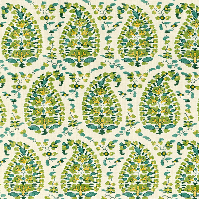 BRUNSCHWIG & FILS 8020130.3.0 ROUGIER PRINT GREEN Fabric - Eade's Wallpaper