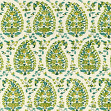 BRUNSCHWIG & FILS 8020130.3.0 ROUGIER PRINT GREEN Fabric - Eade's Wallpaper