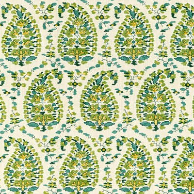 BRUNSCHWIG & FILS 8020130.3.0 ROUGIER PRINT GREEN Fabric - Eade's Wallpaper