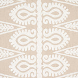 Schumacher Seema Embroidery Ivory On Natural Fabric - Eade's Wallpaper