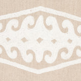 Schumacher Seema Embroidery Ivory On Natural Fabric - Eade's Wallpaper