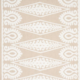 Schumacher Seema Embroidery Ivory On Natural Fabric - Eade's Wallpaper