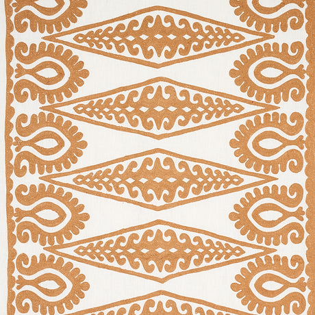 Schumacher Seema Embroidery Gold Fabric - Eade's Wallpaper